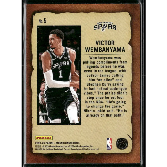 2023-24 Panini Mosaic #5 Victor Wembanyama Noteriety