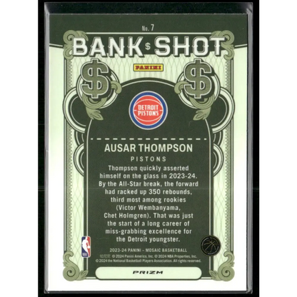 2023-24 Panini Mosaic #7 Ausar Thompson Bank Shot Mosaic Prizm