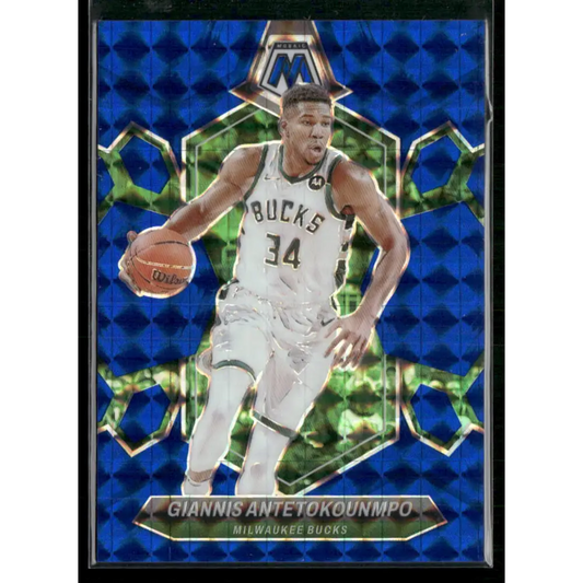 2023-24 Panini Mosaic #77 Giannis Antetokounmpo Blue #/199
