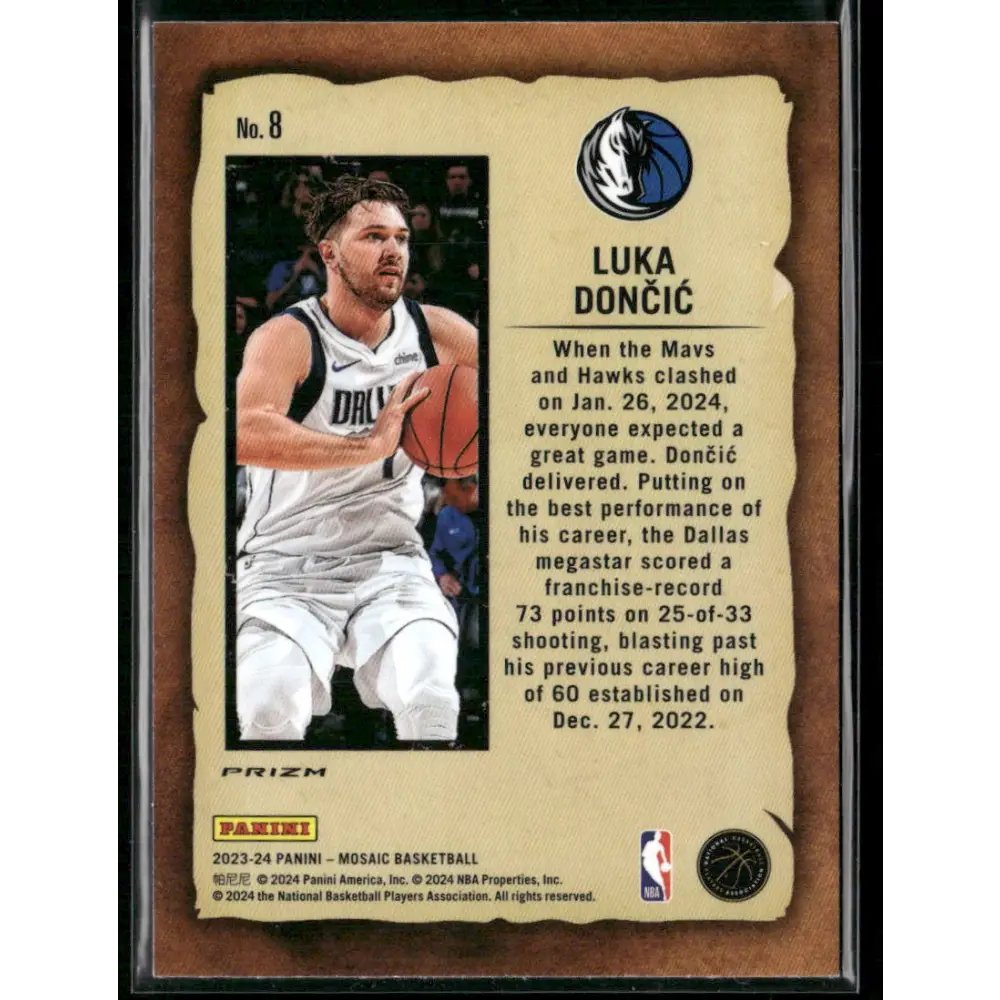2023-24 Panini Mosaic #8 Luka Doncic Notoriety Mosaic