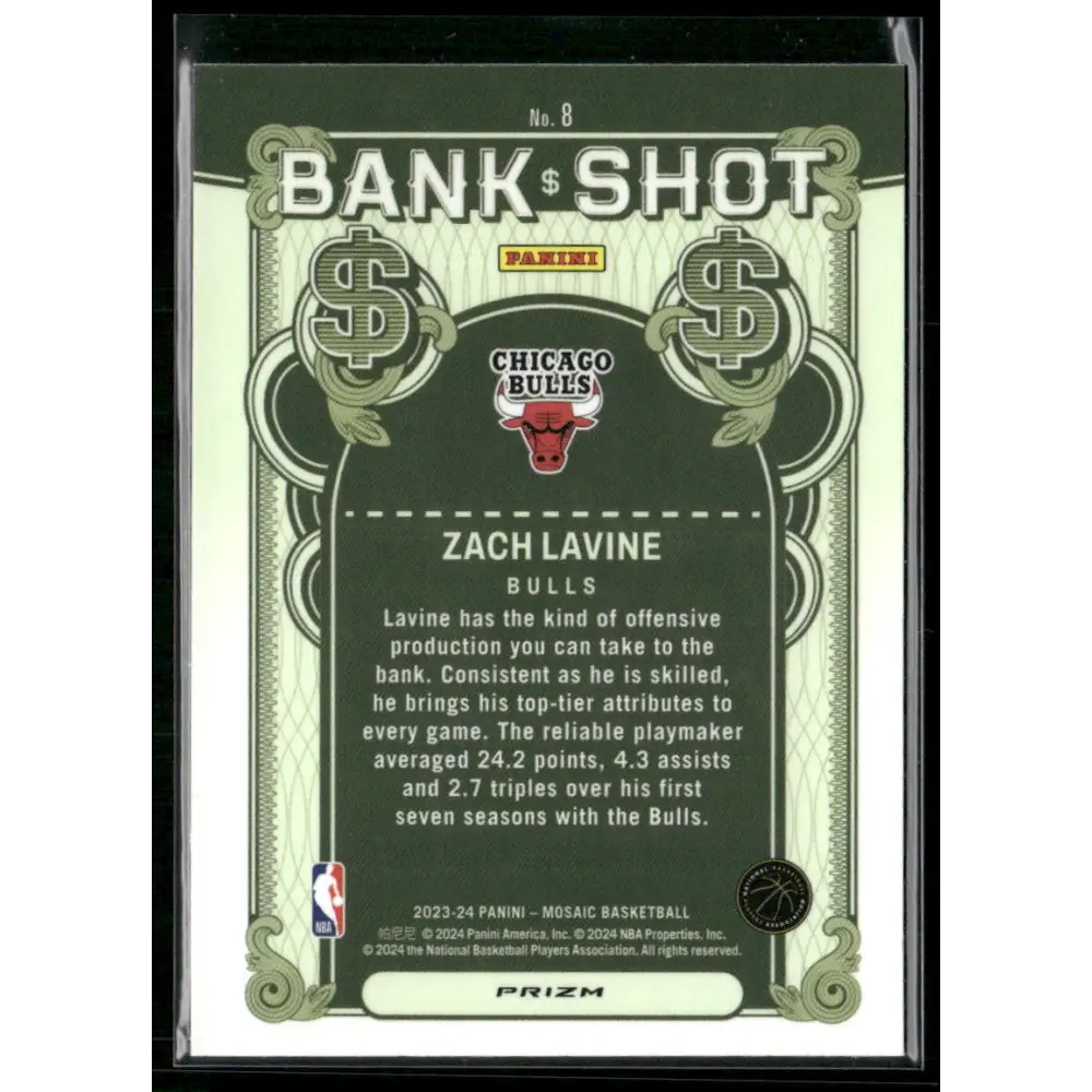 2023-24 Panini Mosaic #8 Zach LaVine Bank Shot Mosaic Prizm