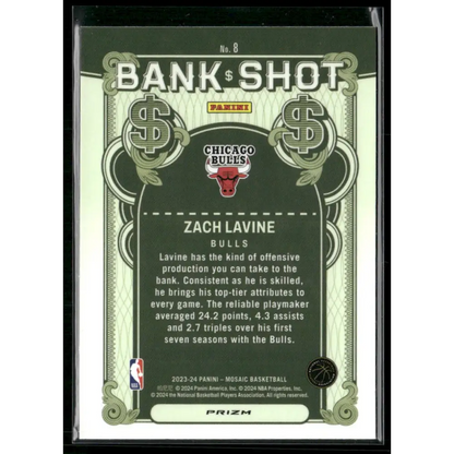 2023-24 Panini Mosaic #8 Zach LaVine Bank Shot Mosaic Prizm