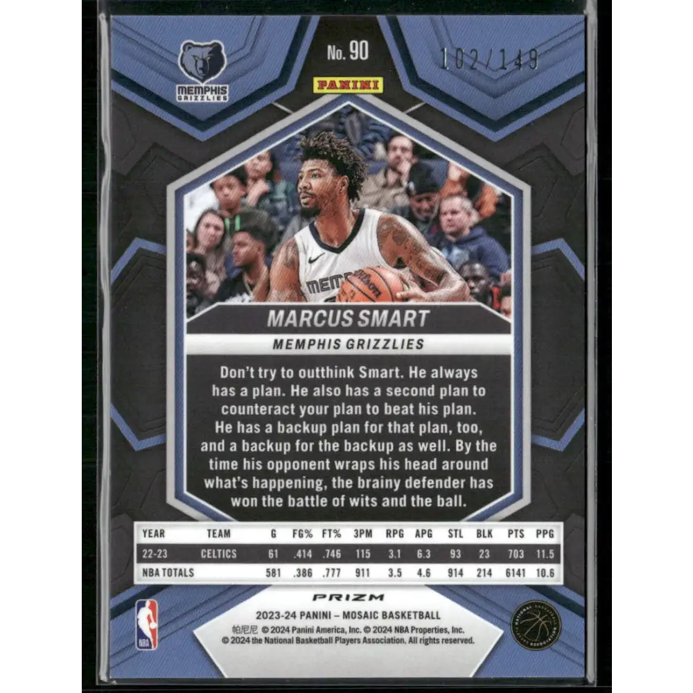 2023-24 Panini Mosaic #90 Marcus Smart Pink #/149