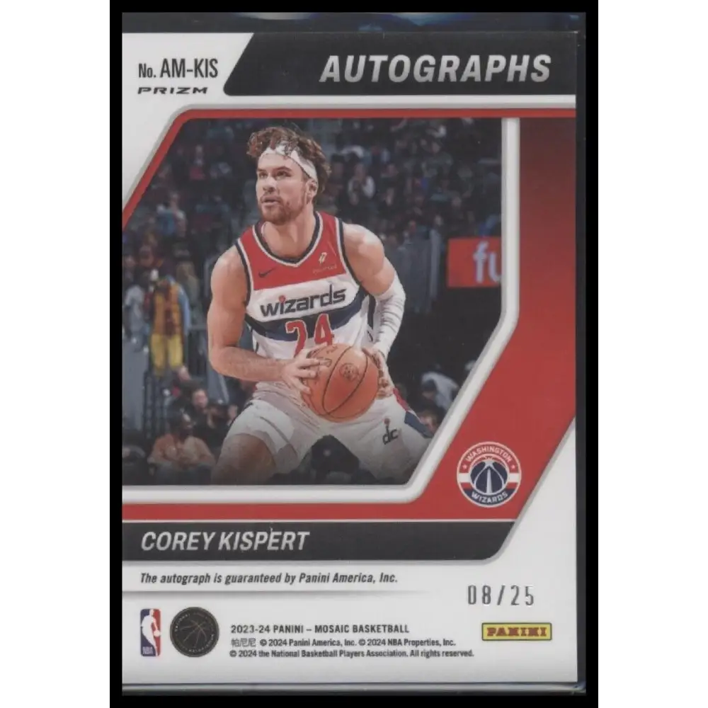 2023-24 Panini Mosaic #AM-KIS Corey Kispert Autographs Mosaic White #/25