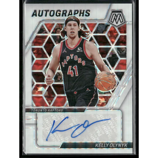 2023-24 Panini Mosaic #AM-OLY Kelly Olynyk Autographs Mosaic White #/25