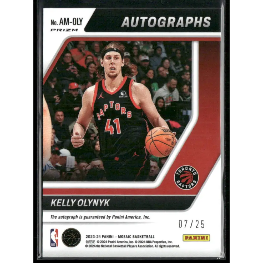 2023-24 Panini Mosaic #AM-OLY Kelly Olynyk Autographs Mosaic White #/25