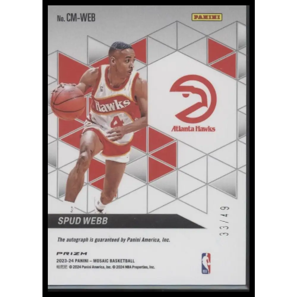 2023-24 Panini Mosaic #CM-WEB Spud Webb Collage Autographs Mosaic Blue #/49