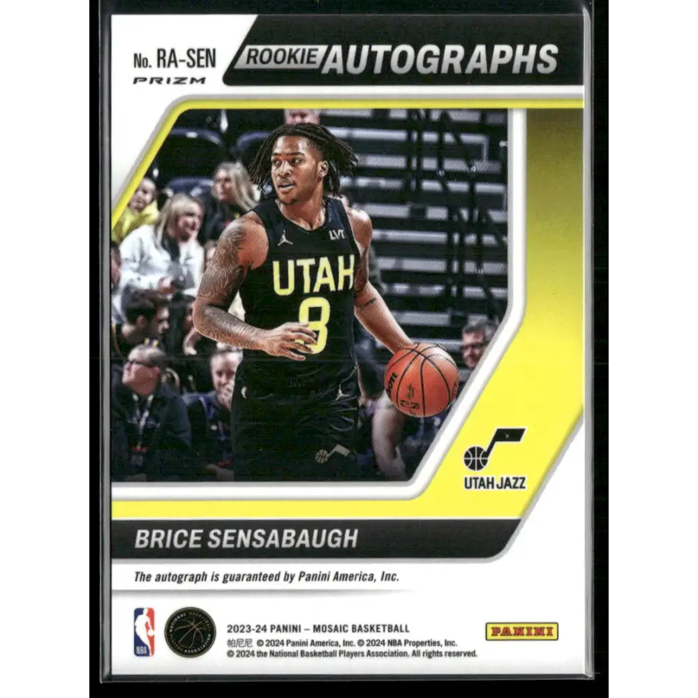 2023-24 Panini Mosaic #RA-SEN Brice Sensabaugh Rookie Autographs Mosaic