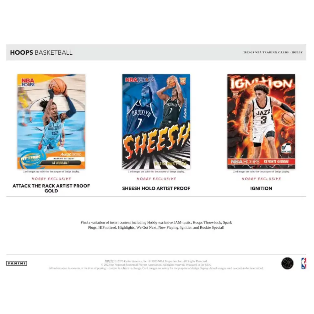 2023/24 Panini NBA Hoops Basketball Hobby Box