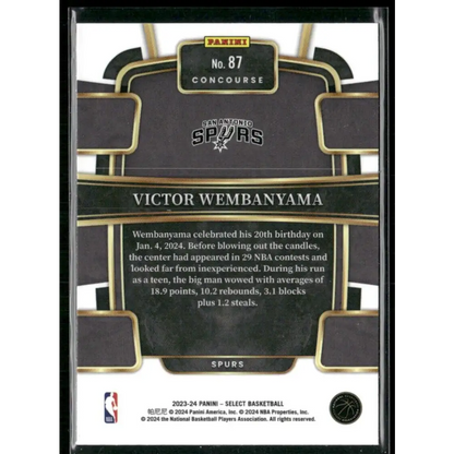 2023-24 Panini NBA Select Victor Wembanyama No.87 (RC)