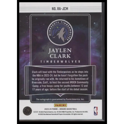 2023-24 Panini Origins #RA-JCM Jaylen Clark Rookie Autographs