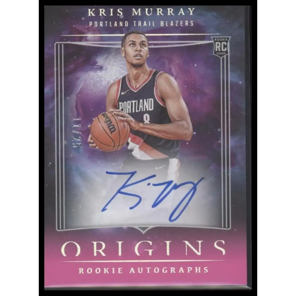 2023-24 Panini Origins #RA-KMP Kris Murray Rookie Autographs Pink #/25