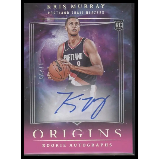 2023-24 Panini Origins #RA-KMP Kris Murray Rookie Autographs Pink #/25