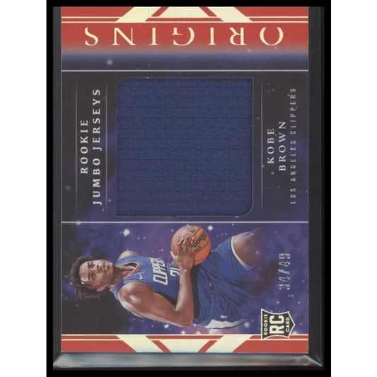 2023-24 Panini Origins #RJJ-KBR Kobe Brown Rookie Jumbo Jerseys Red #/49
