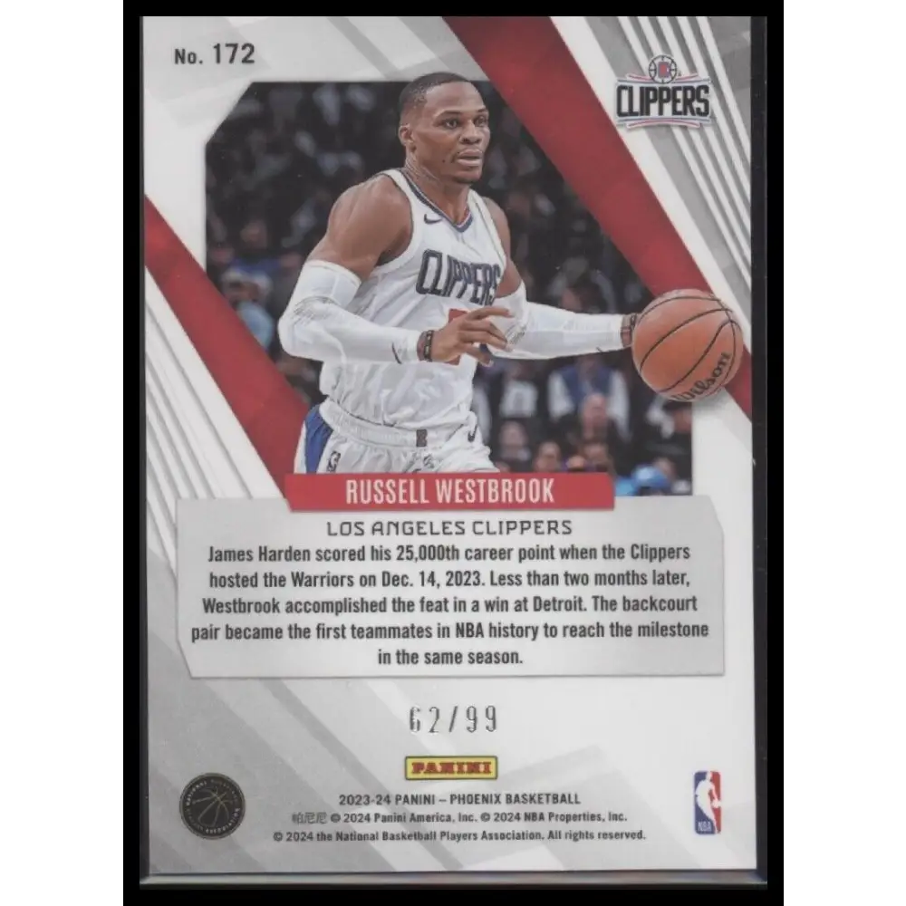 2023-24 Panini Phoenix #172 Russell Westbrook Orange #/99