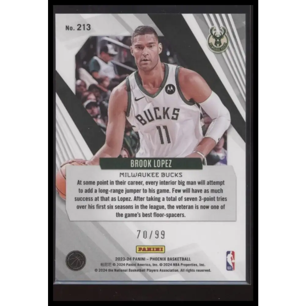 2023-24 Panini Phoenix #213 Brook Lopez Orange #/99