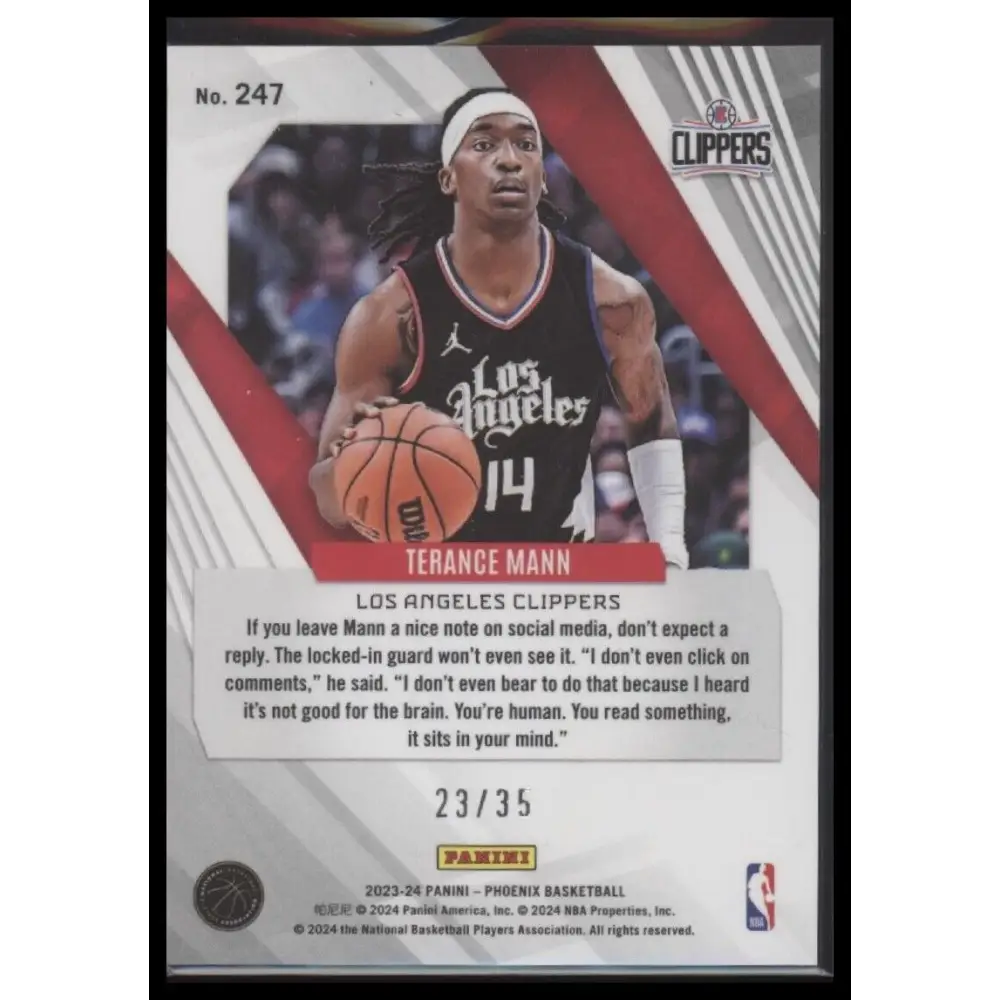 2023-24 Panini Phoenix #247 Terance Mann Blue #/35
