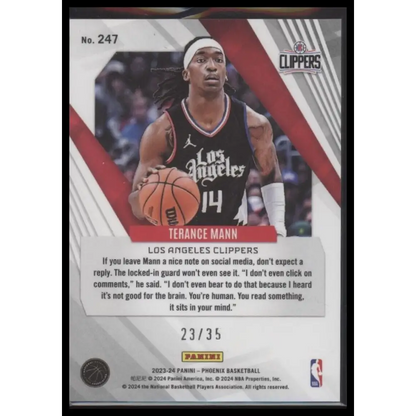 2023-24 Panini Phoenix #247 Terance Mann Blue #/35