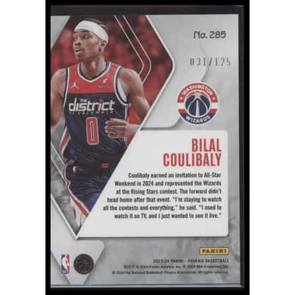 2023-24 Panini Phoenix #285 Bilal Coulibaly Seismic #/125