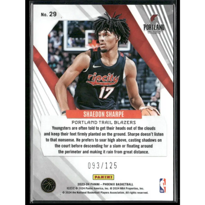 2023-24 Panini Phoenix #29 Shaedon Sharpe Seismic #/125