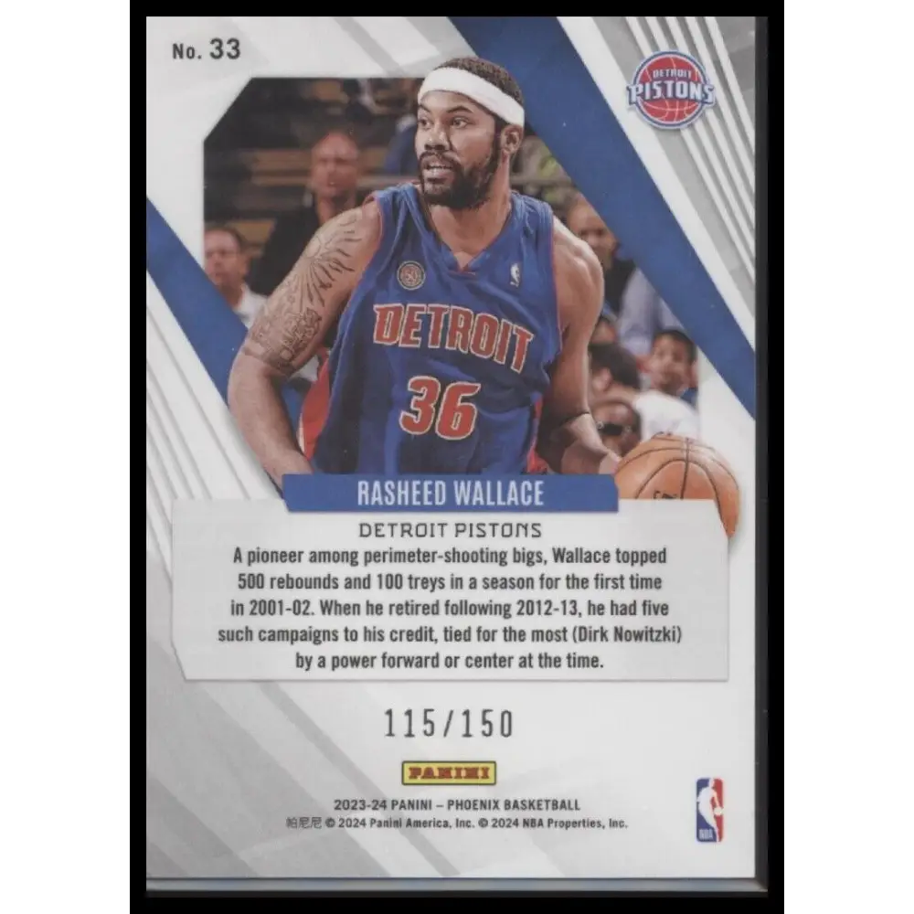 2023-24 Panini Phoenix #33 Rasheed Wallace Purple #/150