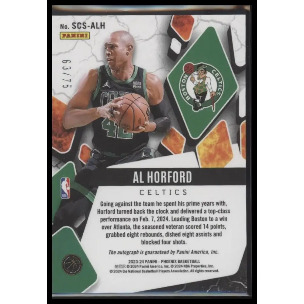 2023-24 Panini Phoenix Scorched Al Horford Auto /75