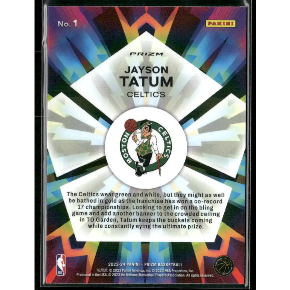 2023-24 Panini Prizm #1 Jayson Tatum Kaleidoscopic Prizms Fast Break