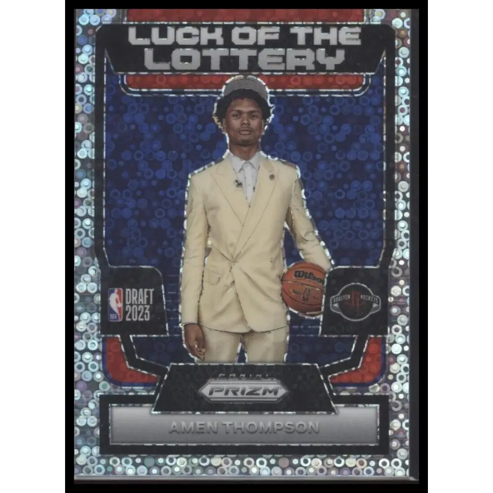 2023-24 Panini Prizm #12 Amen Thompson Luck of the Lottery Prizms Fast Break