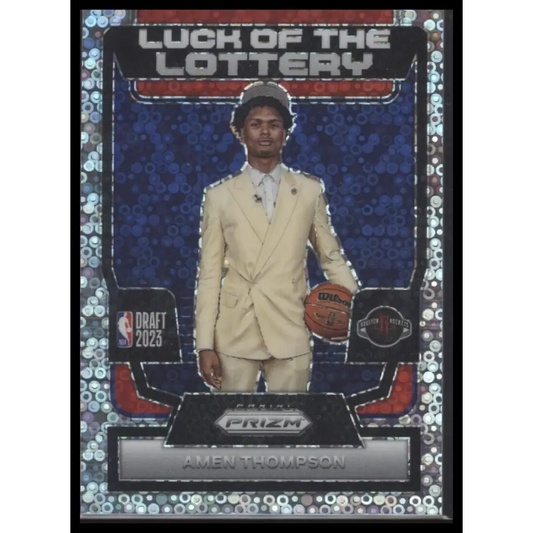 2023-24 Panini Prizm #12 Amen Thompson Luck of the Lottery Prizms Fast Break