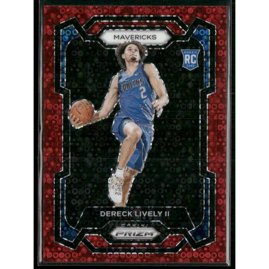 2023-24 Panini Prizm #163 Dereck Lively II Prizms Fast Break Red #/100