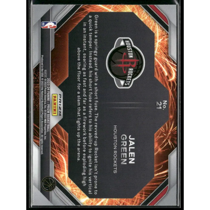 2023-24 Panini Prizm #21 Jalen Green Fireworks Prizms Fast Break
