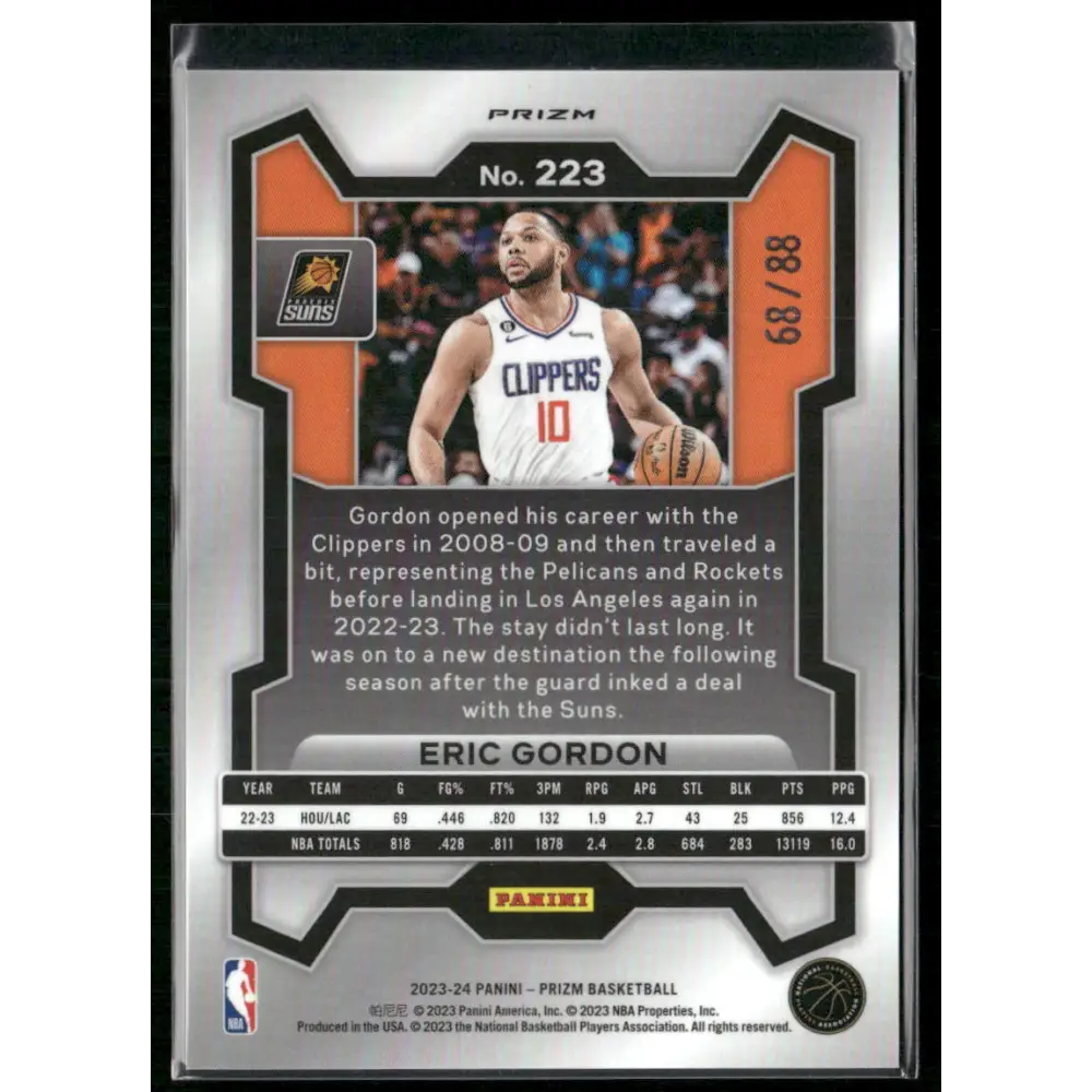 2023-24 Panini Prizm #223 Eric Gordon Prizms Multi Wave #/88