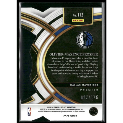 2023-24 Panini Select #112 Olivier-Maxence Prosper Maroon Prizms #/175