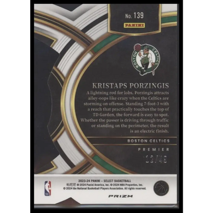 2023-24 Panini Select #139 Kristaps Porzingis Prizms Die Cut #/49