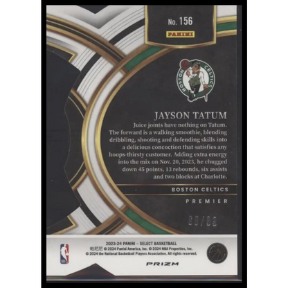 2023-24 Panini Select #156 Jayson Tatum Purple Prizms Die Cut #/99