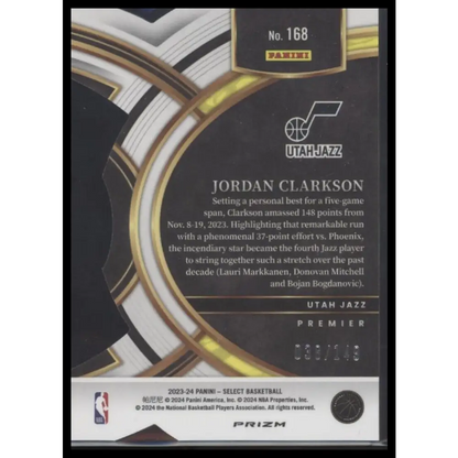 2023-24 Panini Select #168 Jordan Clarkson White Prizms #/149