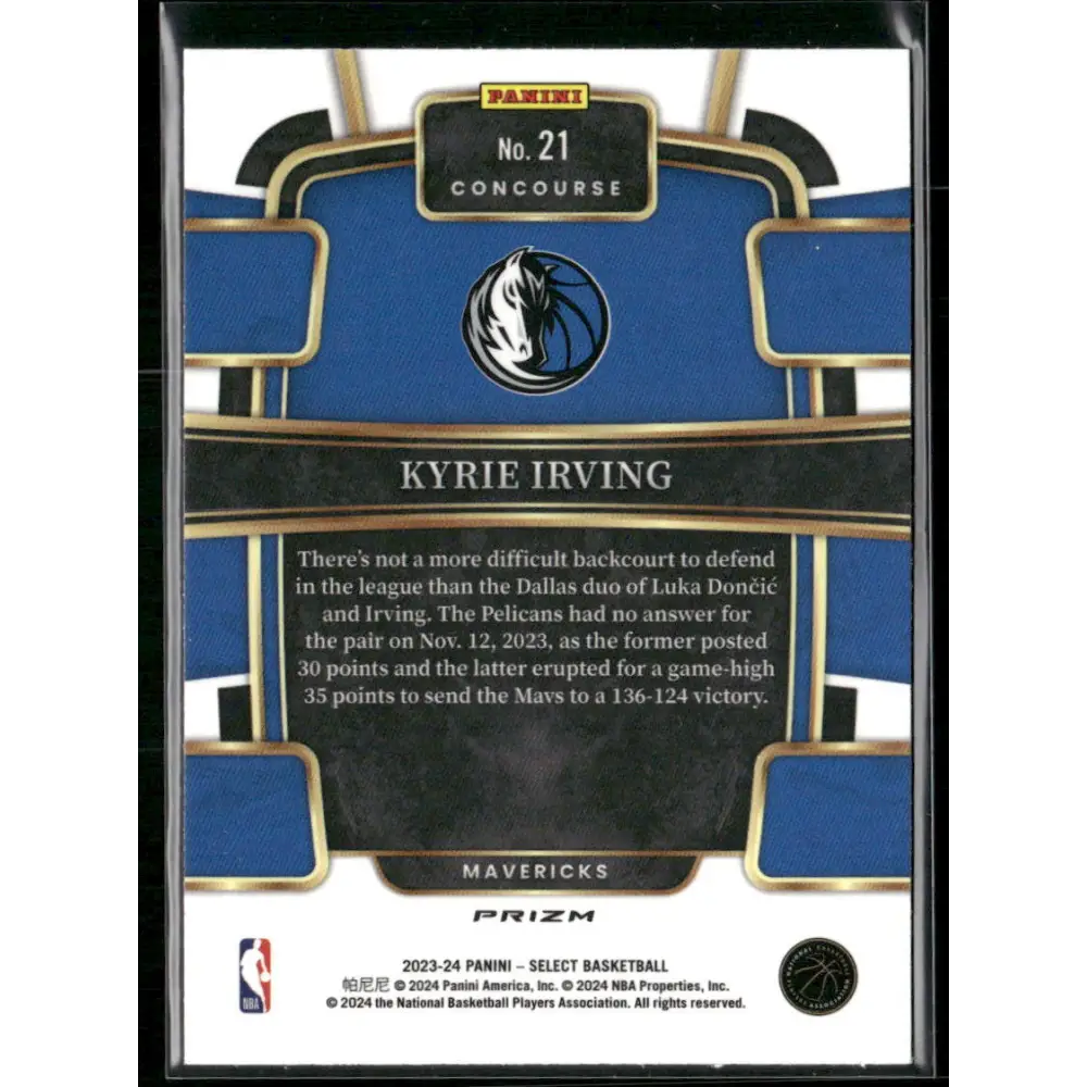 2023-24 Panini Select #21 Kyrie Irving Tri-Color Prizms