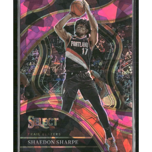 2023-24 Panini Select #215 Shaedon Sharpe Pink Cracked Ice Prizms #/99