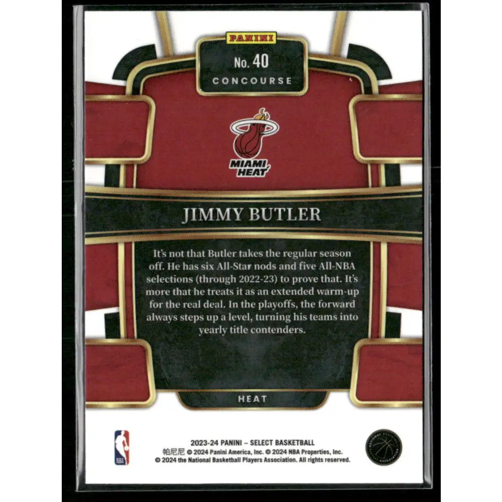2023-24 Panini Select #40 Jimmy Butler Blue (Retail Base)
