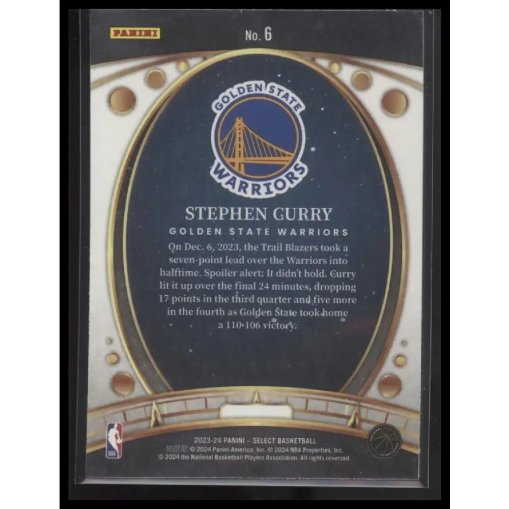 2023-24 Panini Select #6 Stephen Curry Lodestars