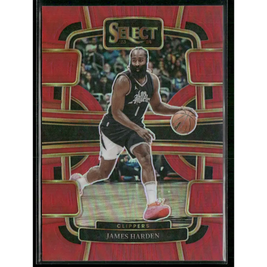 2023-24 Panini Select #64 James Harden Red Prizms #/199