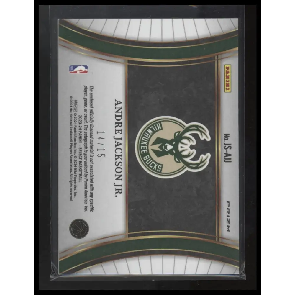 2023-24 Panini Select Andre Jackson Jr. Rookie Patch Auto - /15