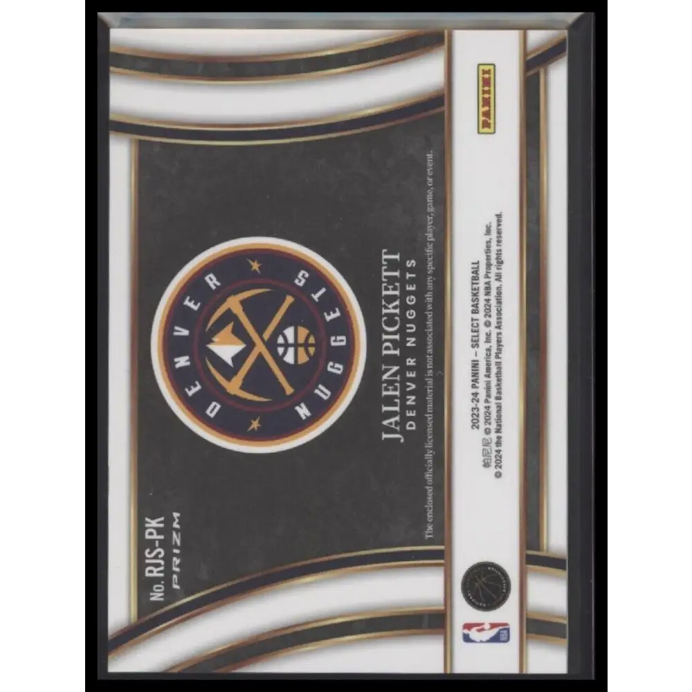 2023-24 Panini Select #RJS-PK Jalen Pickett Jumbo Rookie Swatches