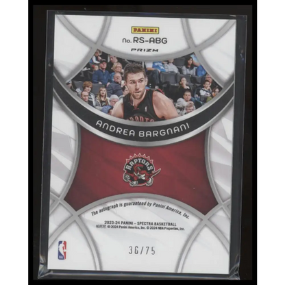 2023-24 Panini Spectra Andrea Bargnani Radiant Signatures Interstellar #/75