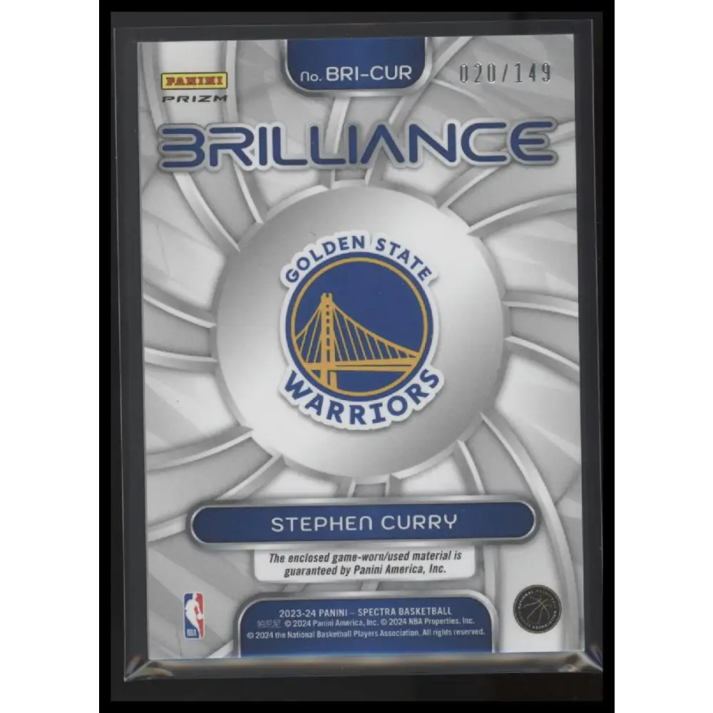 2023-24 Panini Spectra #BRI-CUR Stephen Curry Brilliance #/149