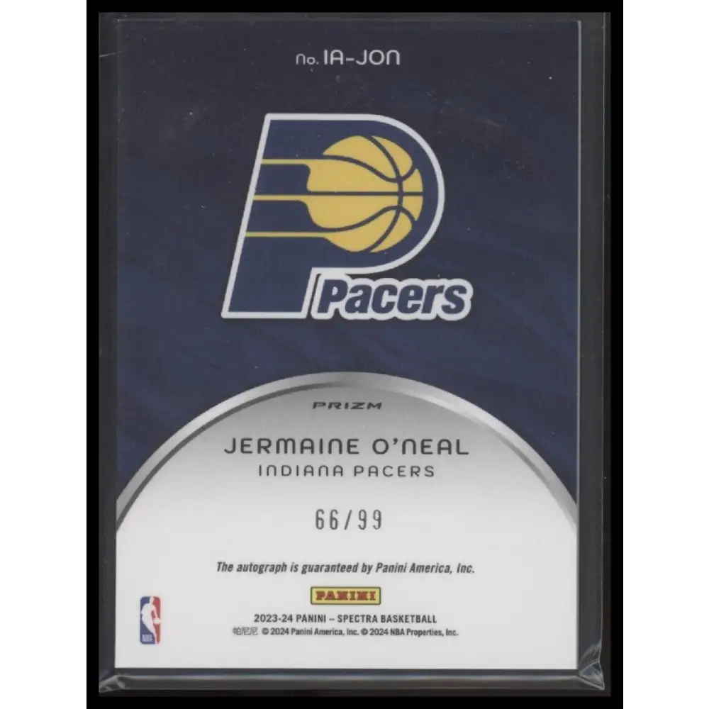 2023-24 Panini Spectra #IA-JON Jermaine O’Neal Icons Autographs #/99