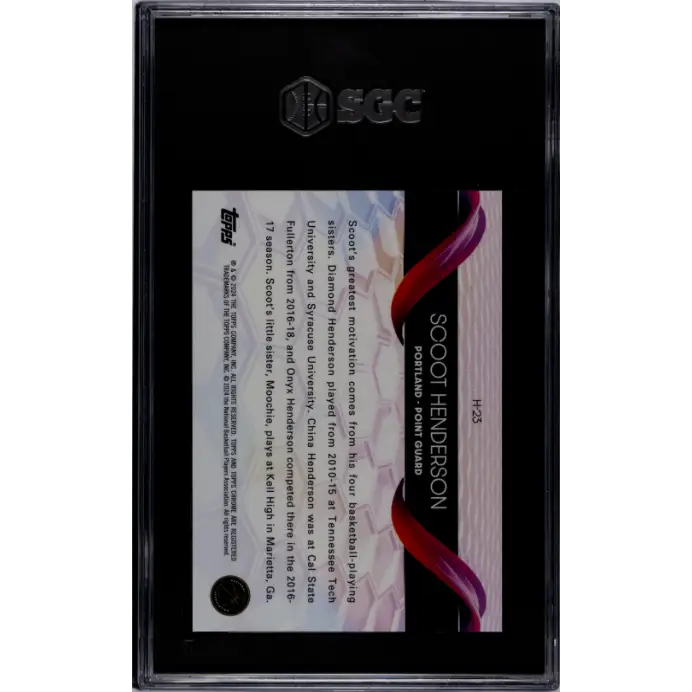 2023-24 Topps Chrome #H-23 Scoot Henderson Helix SGC 10