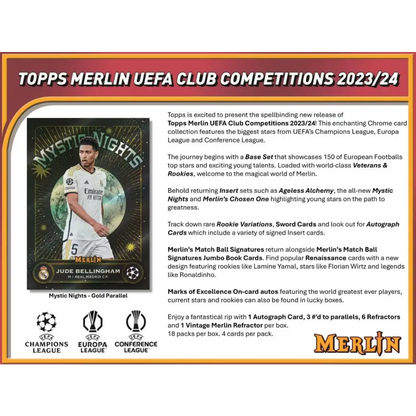 2023/24 Topps Chrome Merlin UEFA Club Competitions Soccer Hobby Box