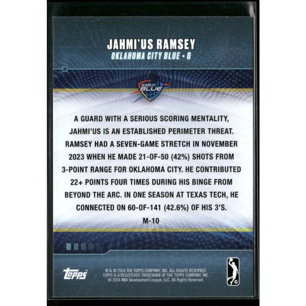 2023-24 Topps G-League #M-10 Jahmi’us Ramsey Marksman Gold #/50
