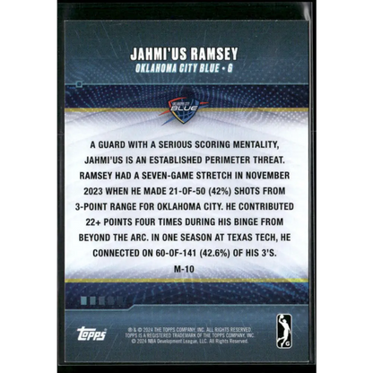 2023-24 Topps G-League #M-10 Jahmi’us Ramsey Marksman Gold #/50